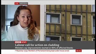 End Our Cladding Scandal - Jenni Garrett - Wicker Riverside, Sheffield - BBC News - 1/2/21