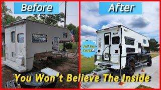 Unbelievable Truck Camper Restoration Complete...You will not Believe The Inside At The End!!!