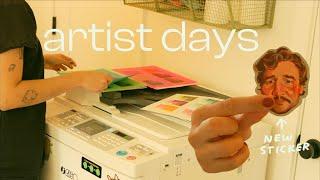 printing riso swatches, first week in the new studio, felt pins!! studio vlog 116