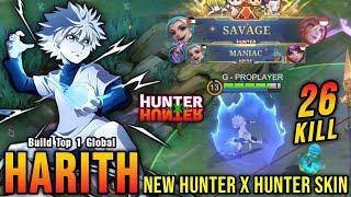 SAVAGE + 26 Kills!! Killua x Harith New Hunter x Hunter Skin!! - Build Top 1 Global Harith ~ MLBB