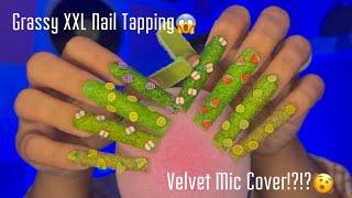 ASMR XXL Nail Tapping🪷 & Velvet Mic Cover Scratching