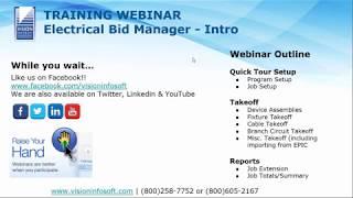 Introduction to Electrical Bid Manager - Getting Started