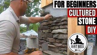 How to install cultured stone veneer for beginners Part 1 on a Homestead