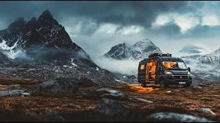 VAN LIFE. My 1st Week FULL TIME ARCTIC VAN LIVING OFF-GRID ALONE. Heavy Rain Storm Cozy Solo Camping