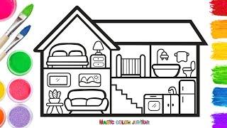 How to Draw a Two Story House | Drawing & Painting | Step By Step