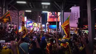 Sri Lankan fans celebrate Sri Lanka Cricket in Times Square, New York City #srilanka #cricket