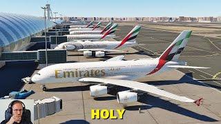 A380 IS HERE! Emirates at Dubai in Microsoft Flight Simulator (Full Flight with ATC)