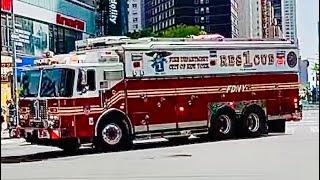 FDNY RESPONDING COMPILATION 132 FULL OF BLAZING SIRENS & LOUD AIR HORNS THROUGHOUT NEW YORK CITY.