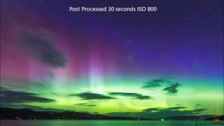 Original RAW vs Post Processed JPEG for Aurora Australis examples