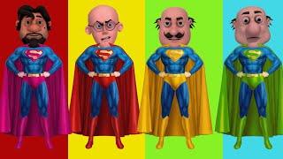 Motu Patlu Wrong Heads with Spiderman Superman in Hindi || Motu Patlu Coloring Hindi