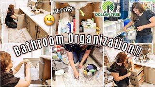 BUDGET BATHROOM ORGANIZATION 2023 :: DOLLAR TREE ORGANIZING IDEAS + DECLUTTERING