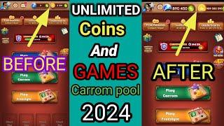 Carrom pool//UNLIMITED  COINS//AND GAMES// FREE NEW TRICK//Carrom pool viral video