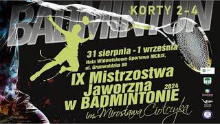 KORTY 2-4 - NIEDZIELA  -  IX Mistrzostwa Jaworzna w Badmintonie