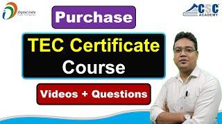 CSC  TEC Certificate Course Online | How to Purchase course | Video & Questions