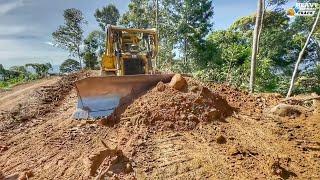 Wow Amazing Operator Bulldozer CAT D6R XL Very skilled at widening plantation roads