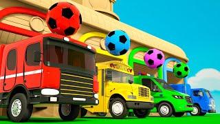 Wheels on the Bus + 5 Little Monkeys Song | Soccer Ball Steps | Baby Nursery Rhymes & Songs for Kids