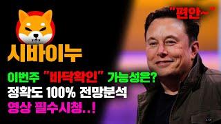 시바이누 [긴급] 정확도 100% 전망분석, 이번주 "바닥확인" 가능성은...? 영상 필수시청 #코인시황