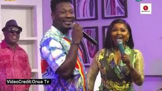 Asamoah Gyan pulls up massive performance on Onua Showtime with Mcbrown on live set