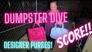 Dumpster Diving Dollar General Finding Illegal Dumpage Landfill Diversion of Designer Clothes Purses