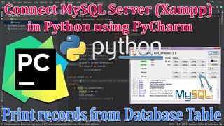 Python Programming - Connect MySQL to Python using PyCharm  and Xampp