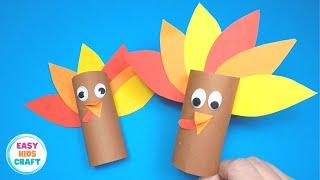 DIY Paper Turkey Craft for Kids | Thanksgiving Kids Craft | Paper Roll Turkey