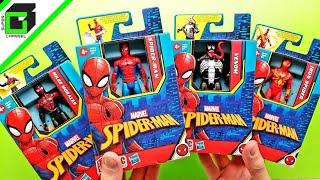 SPIDER-MAN Toys UNBOXING (Wave 1 Complete Set) Epic HERO with VENOM, MILES MORALES, IRON SPIDER