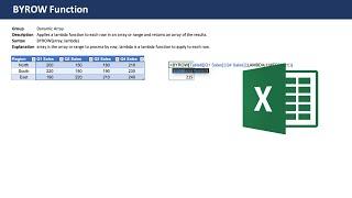 Excel BYROW Function - Beginner Tutorial with examples