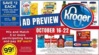 *$.99 Sale!* Kroger Ad Preview for 10/16-10/22 | NEW Mega Sale, Weekly Digitals, & MORE