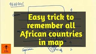 Africa map. All countries and surrounding water bodies. Easy to understand. Upsc and other exams.