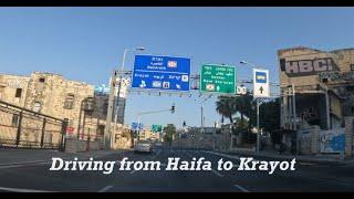 Driving from Downtown Haifa to Krayot - the northern suburbs of Haifa. Israel. Edited video