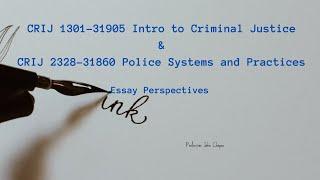 CRIJ 1301 31905 and CRIJ 2328 31860 Essay Perspectives Complete