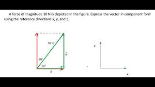 Physics Help: A force of magnitude 10N is depicted in the figure. Express the  vector in component