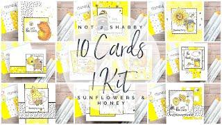 10 Cards 1 Kit | Sunflowers and Honey | Not 2 Shabby June 2022 Box of the Month