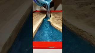 Teal Blue Epoxy River Table Build #shorts #diy