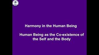 L 2 Harmony in Human Being-  Self and Body