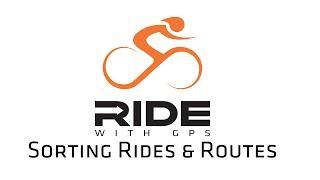 Sorting Rides and Routes on the Mobile App