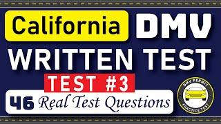 California DMV Permit Test 2025 | 46 Real Test Questions Set #3 | DMV Driving Test | DMV Test 2025