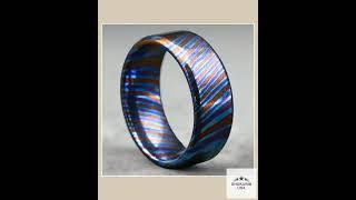 Titan Handcrafted Timascus / Titanium Damascus Ring – Unique Metal Pattern & Bold Design