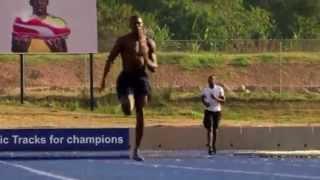 Usain Bolt trains with his coach Glen Mills in Jamaica