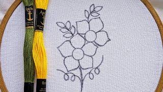 VERY EASY LITTLE FLOWERS EMBROIDERY DESIGN FOR BEGINNERS