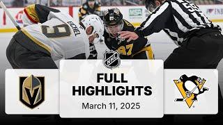 NHL Highlights | Golden Knights vs. Penguins | March 11, 2025