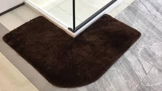 L shaped bath rug for the right agnle shower cabin