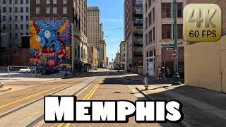 Driving Around Downtown Memphis, Tennessee in 4k Video