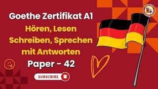 German Language Goethe Zertifikat A1 Exam || Paper - 42 || All Teils with Answers || DieSprachwelt