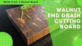 Walnut End Grain Cutting Board - Built From a Single Board