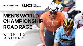 HE IS UNSTOPPABLE  | Men's Road Race World Championships 2024  Winning Moment | Eurosport Cycling