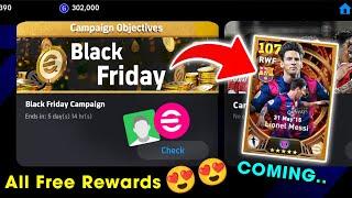 eFootball™ 2025 New Black Friday Campaign Rewards !! Free Coins, Objectives & Clubs Packs 