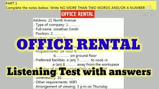 OFFICE RENTAL ( IELTS LISTENING TEST)