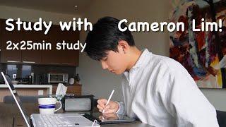 Study with me (with rain sounds): 25 min study x 5 min rest | Pomodoro study technique