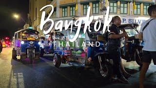 Bangkok nightlife. Khao San Road walking tour. Path 1. Thailand 2024